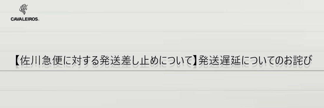 【佐川急便に対する発送差し止めについて】発送遅延についてのお詫び