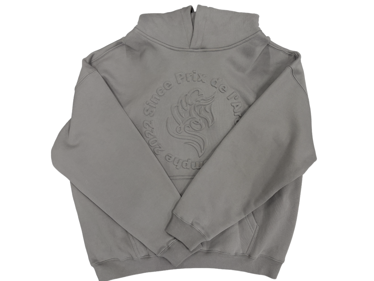 Logo3dembroideryhoodieパーカー　グレー NEW【CAVALEIROS.】3Dロゴグラフィック厚手パーカー Gray