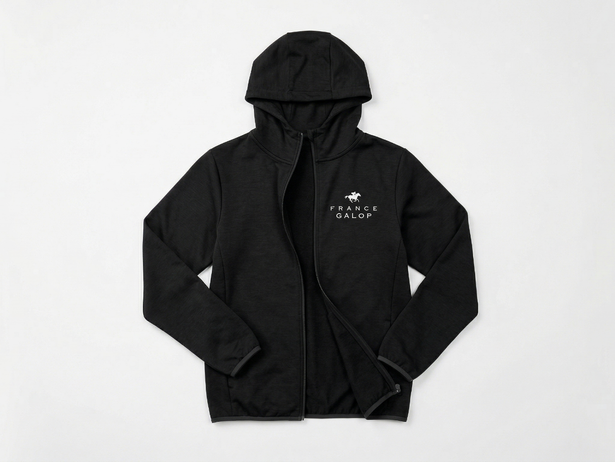 France Galop】 フランスギャロ公式 JOCKEY Hoodie Black ジョッキー