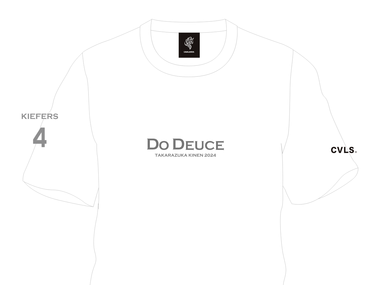 【ドウデュース】キーファーズ Official Do Deuce-Tシャツ2024 "宝塚記念" Limited Version! White/Gray