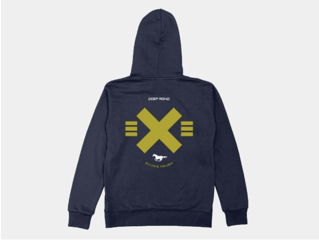 NEW 【ディープボンド】DEEPBOND Jockey`s スウェットパーカー PULLOVER HOODIE 2023 勝負服バージョン  Navy/Gold