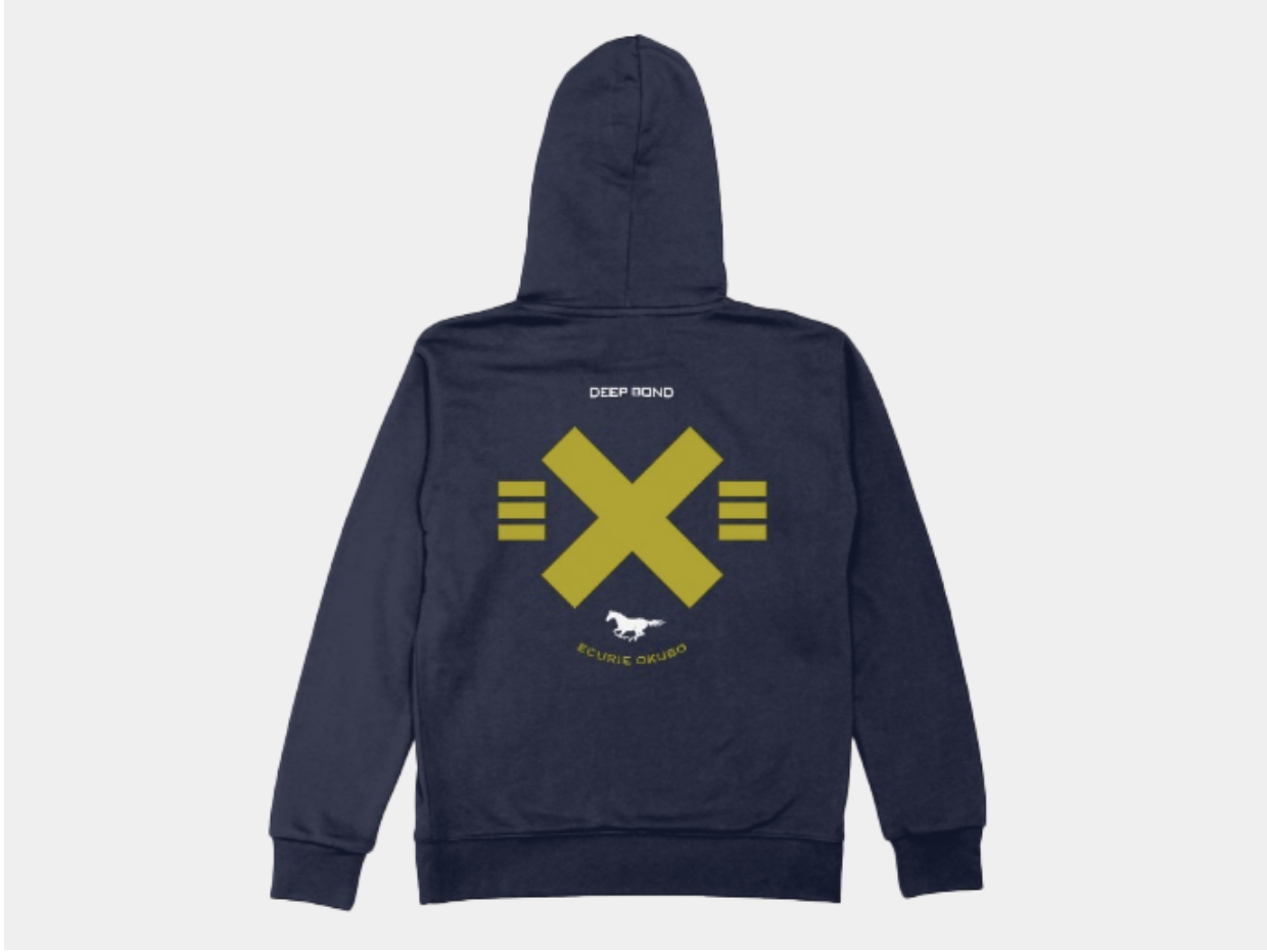 【ディープボンド】DEEPBOND Jockey`s スウェットパーカー PULLOVER HOODIE 2023 勝負服バージョン Navy/Gold