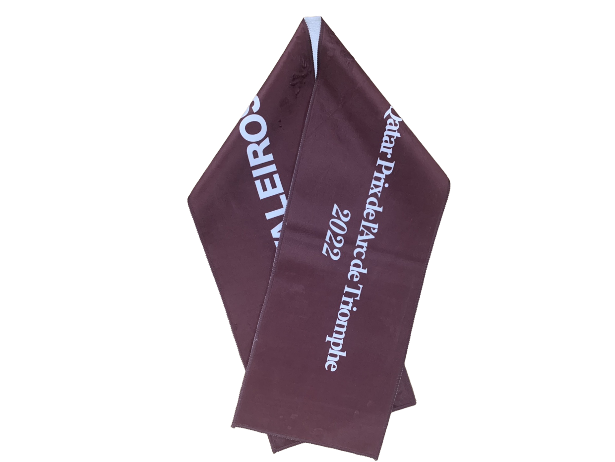 【50 Pieces Limited】QATAR Prix de l'Arc de Triomphe 2022 Official Color Scarf Towel (DeepRed)