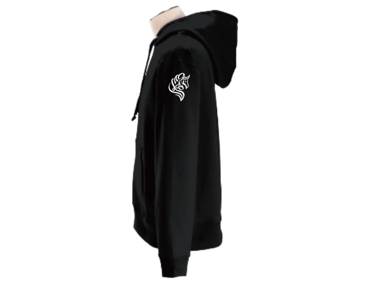 【France Galop】フランスギャロ公式 限定 ジョッキーパーカー 黒(SWEAT Pullover Hoodie Black/White)