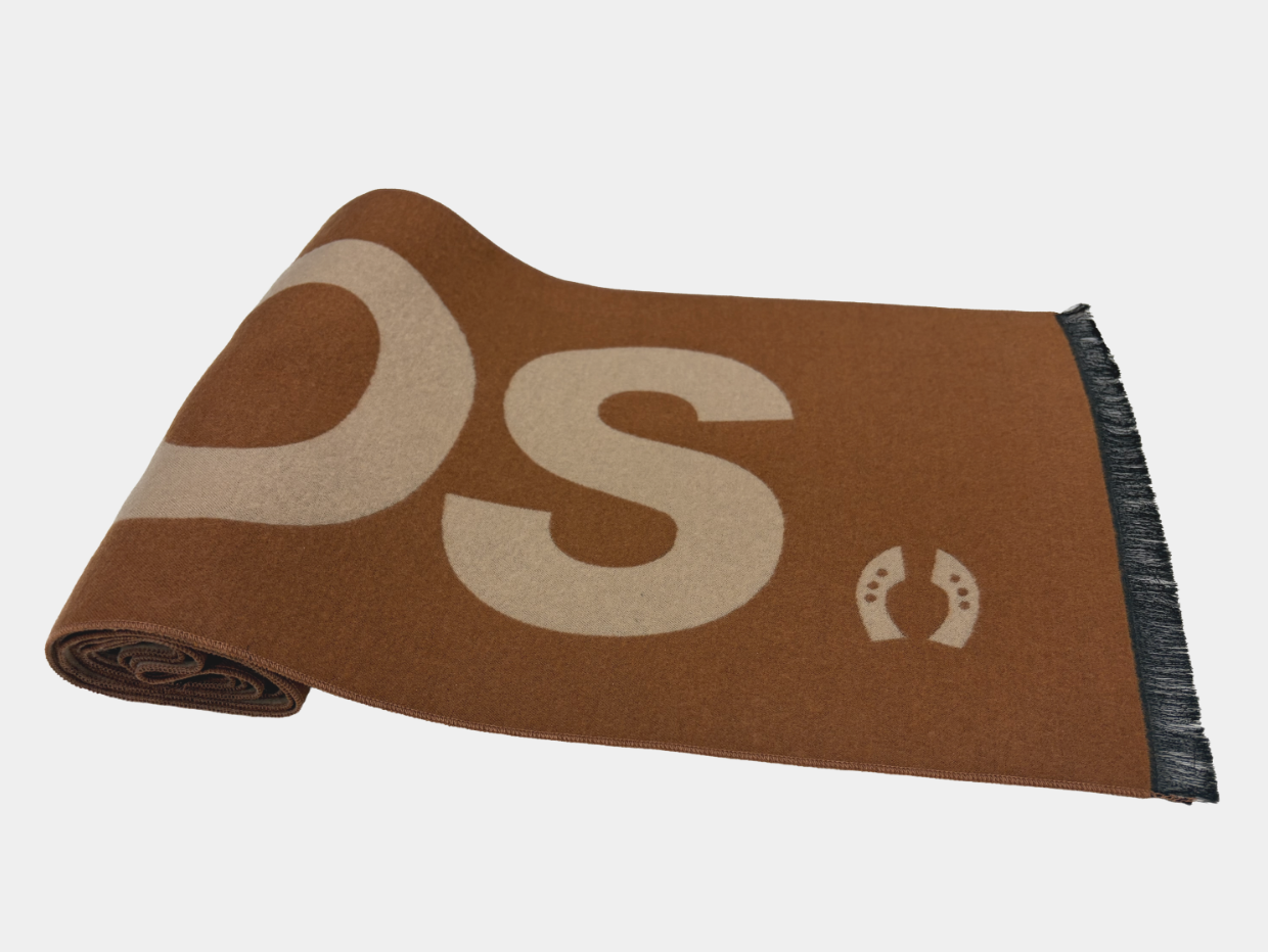 NEW【CAVALEIROS.】ソフトタッチ・ジャカードニットマフラー Brown