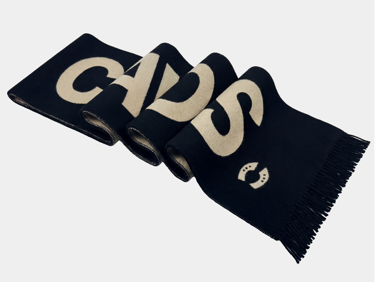 NEW【CAVALEIROS.】ソフトタッチ・ジャカードニットマフラー Black