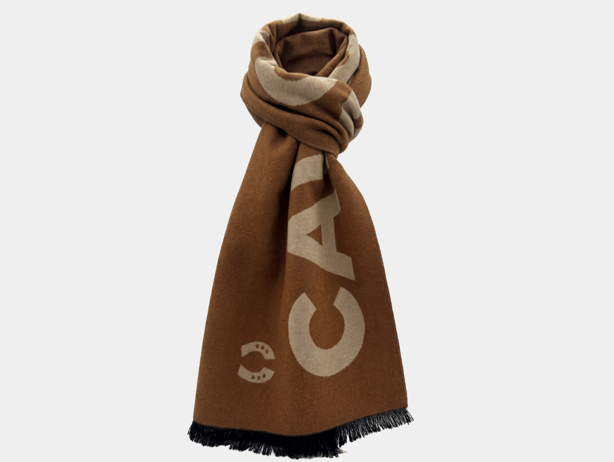 NEW【CAVALEIROS.】ソフトタッチ・ジャカードニットマフラー Brown