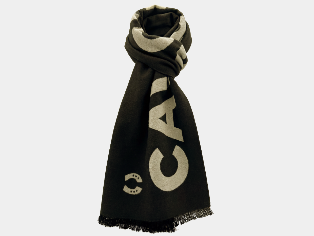 NEW【CAVALEIROS.】ソフトタッチ・ジャカードニットマフラー Black