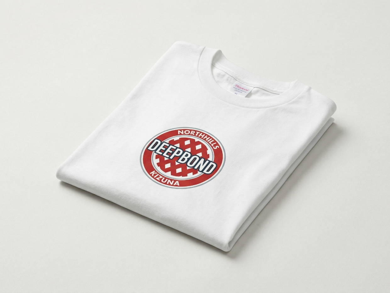 【DEEP BOND】ディープボンド公式 "絆" WHITE T-Shirts  / RED