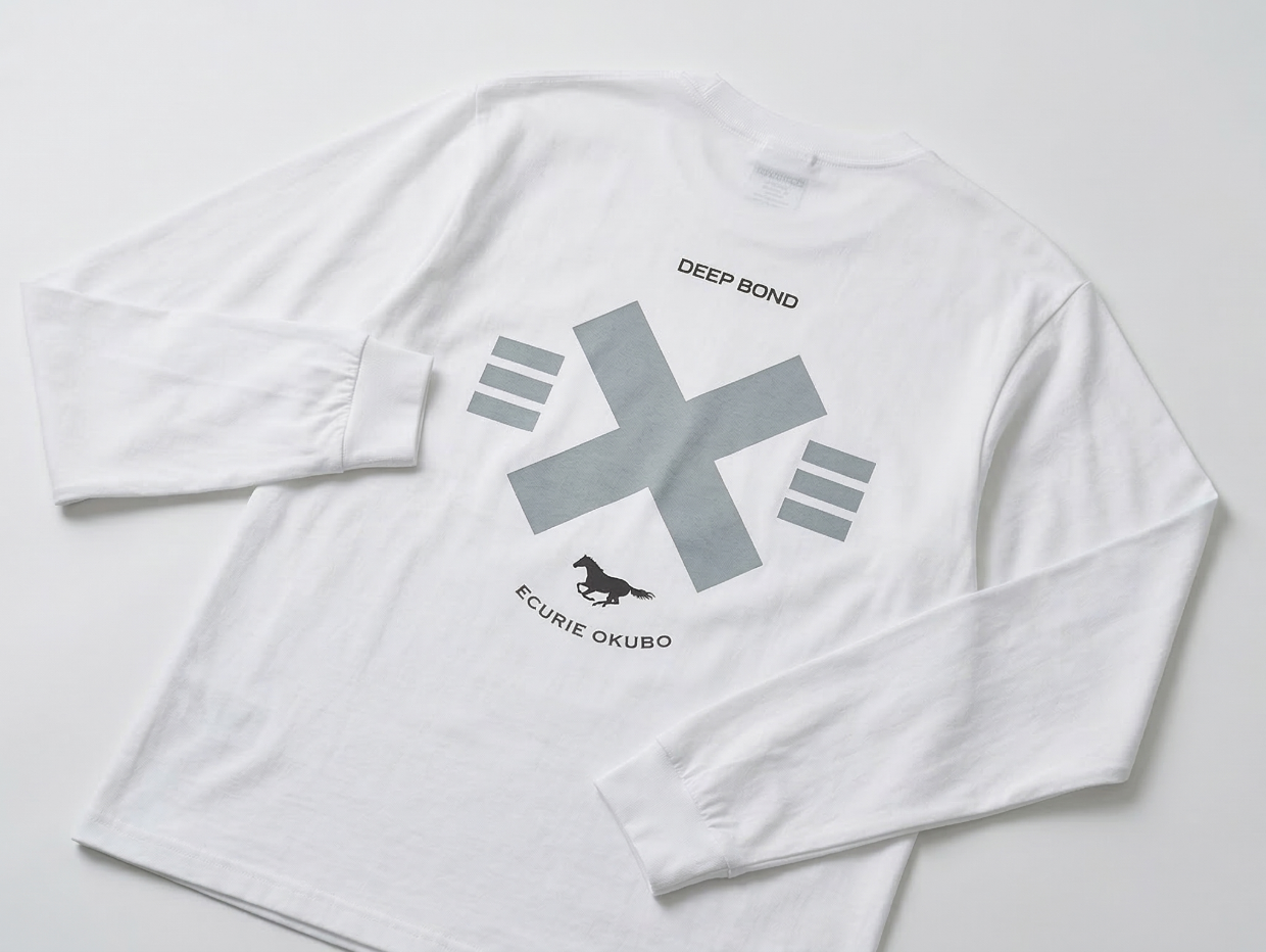 【ディープボンド】ロング T-シャツ DEEPBOND LONG T  2023 大久保厩舎公式 勝負服バージョン White/Silver