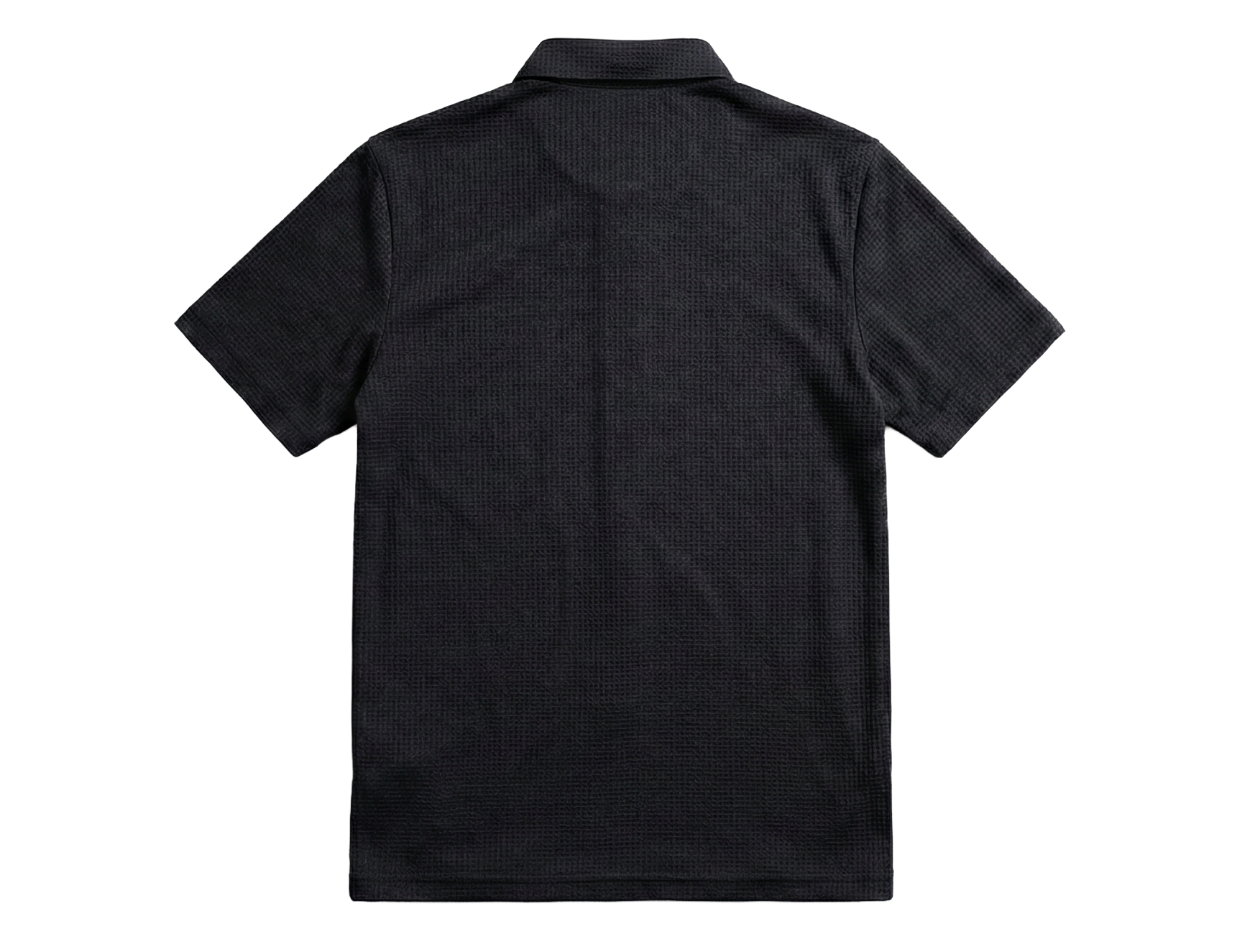 NEW【CAVALEIROS.】ドライタッチ・ジャカード スクリプトポロ Black