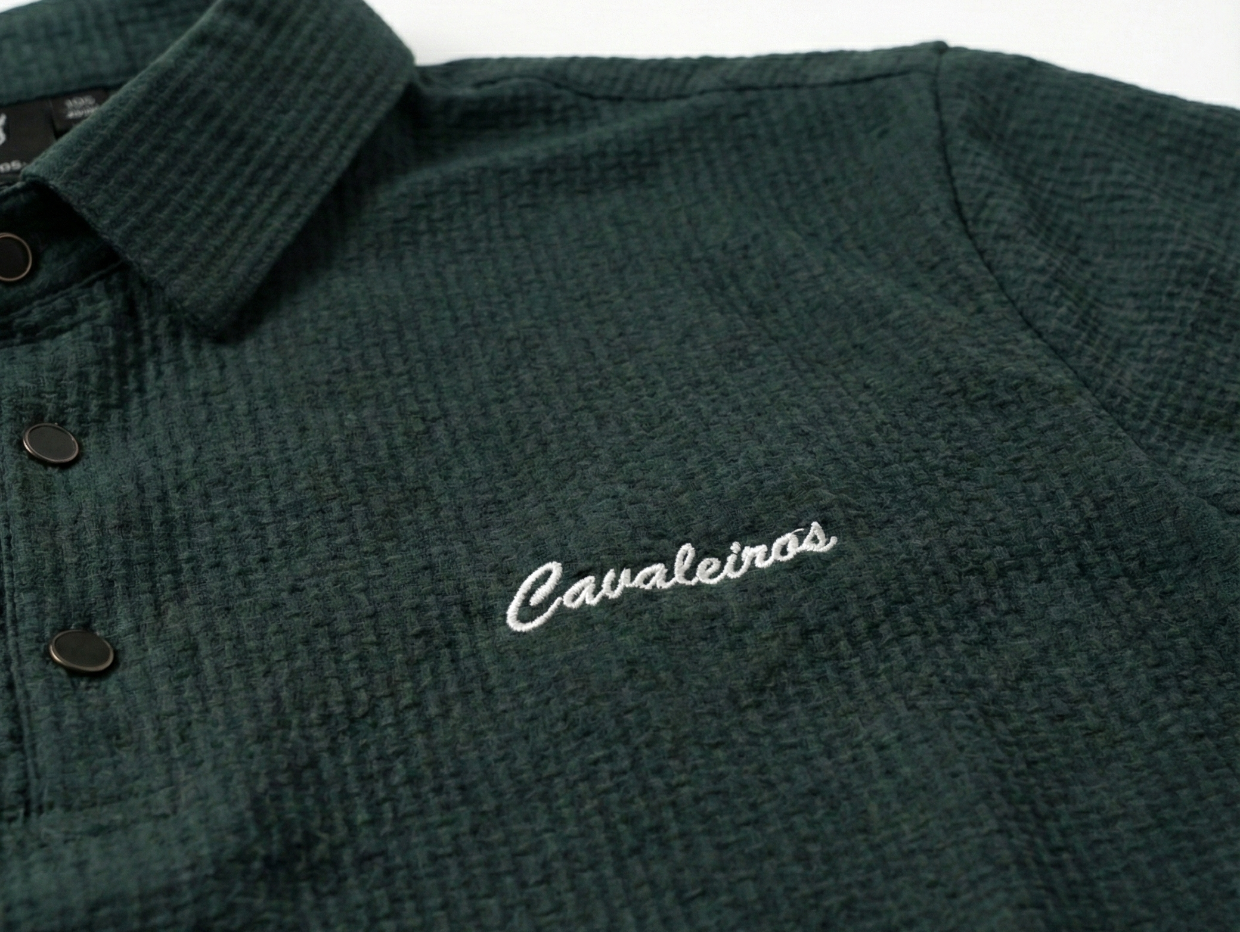 NEW【CAVALEIROS.】ドライタッチ・ジャカード スクリプトポロ Green