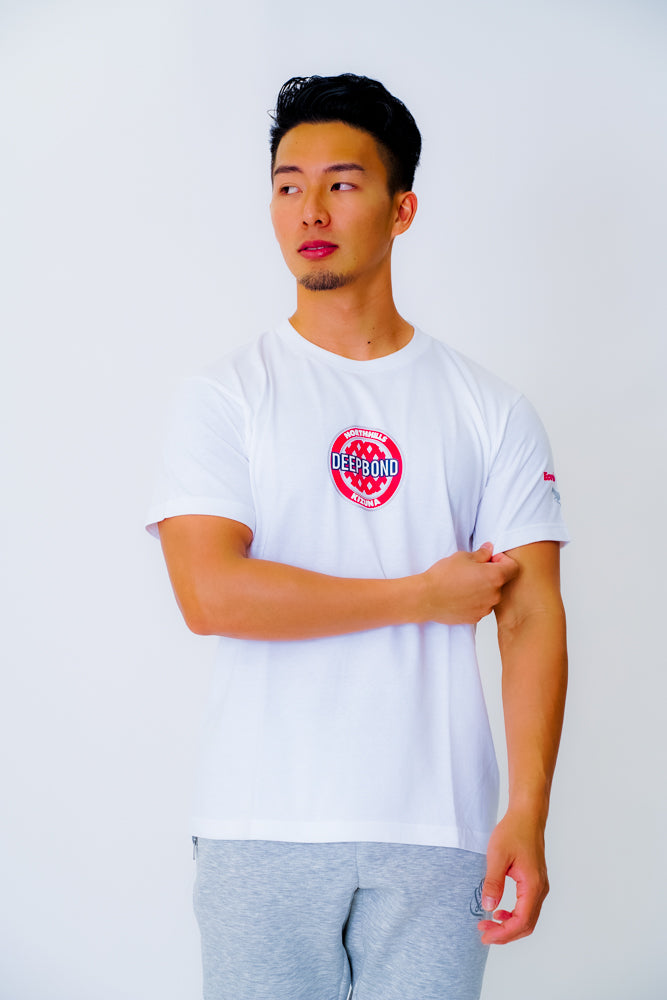 【DEEP BOND】ディープボンド公式 絆 WHITE T-Shirts  / RED 闘魂バージョン