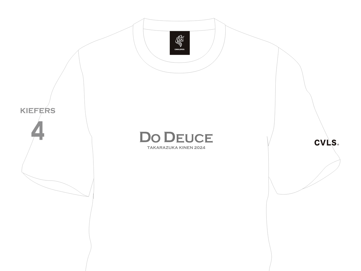 【ドウデュース】キーファーズ公式 Do Deuce-Tシャツ2024 "宝塚記念" Limited Version!  White/Gray