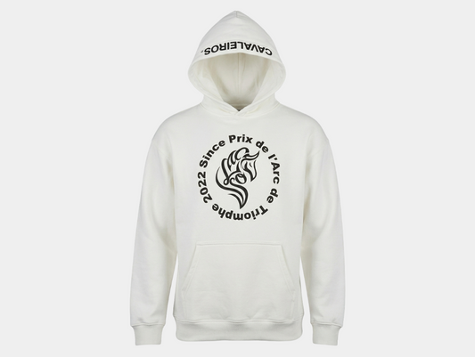 NEW【CAVALEIROS.】プリンティング フード付き裏起毛パーカー White