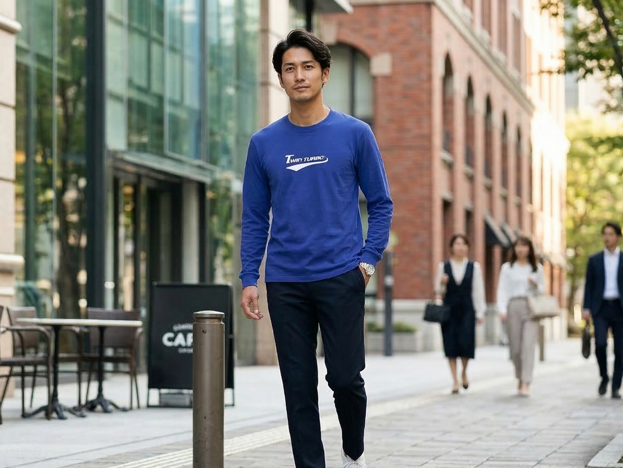 【ツインターボ】公式 ロング T-シャツ Twin Turbo Long T 2023 Blue