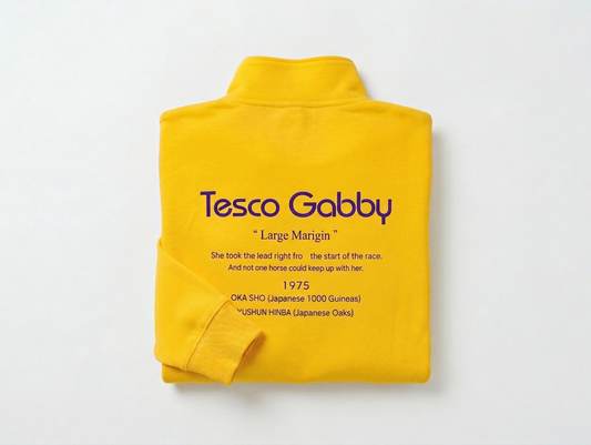 【テスコガビー】長嶋氏公式 二冠馬の”テスコガビー” Tesco Gabby Dry ZIP Jockey Jacket Yellow / PURPLE