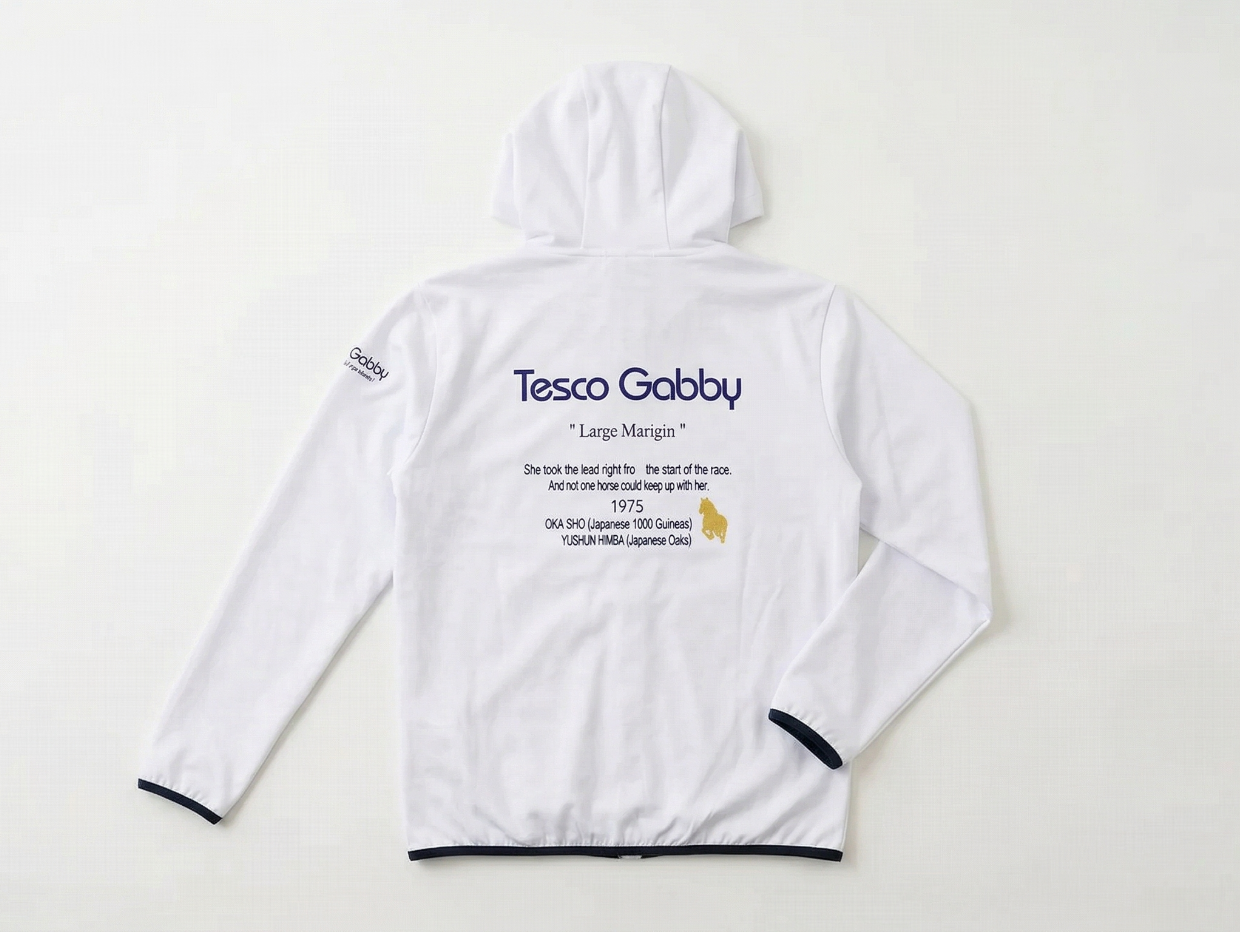 【テスコガビー】長嶋氏公式 二冠馬のテスコガビー！Tesco Gabby PULL OVER  HOODIE  2023　WHITE / PURPLE