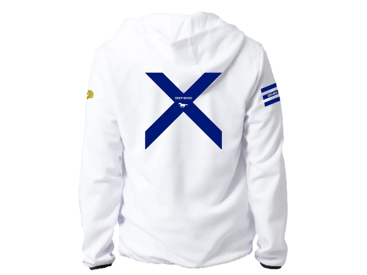 NEW【ディープボンド】DEEP BOND Jockey's hoodie 2024 大久保厩舎version White/Blue