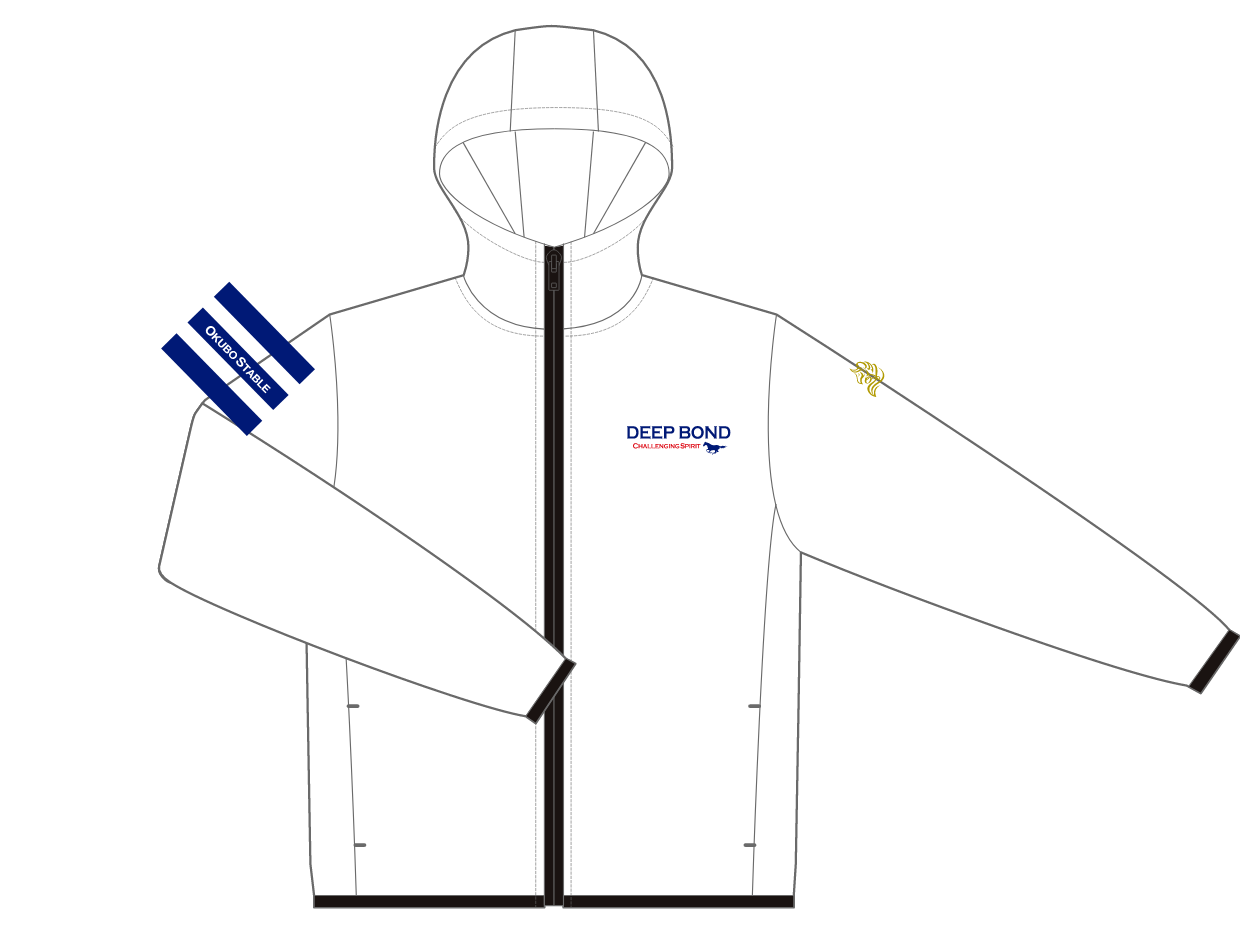 NEW【ディープボンド】DEEP BOND Jockey's hoodie 2024 大久保厩舎version White/Blue