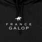 【France Galop】フランスギャロ公式  限定 ジョッキーパーカー 黒  （SWEAT Pullover Hoodie Black/White）